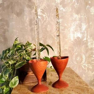 MCM lucite candles set of 2